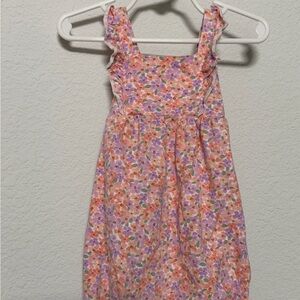 Floral Pink and Purple Baby Girl Romper 100% Cotton